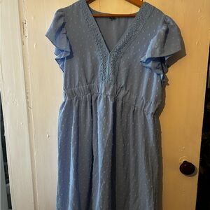 SHEIN Blue Lace Detail Dress